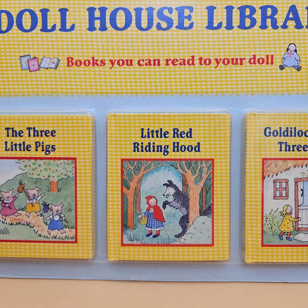 Vintage Doll House Library Gingham Collection Brand New NOS Mini Books